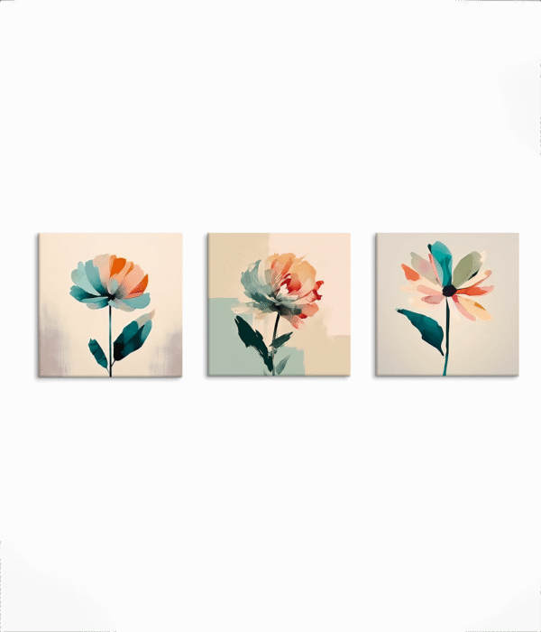 Flores pastel (3 piezas)