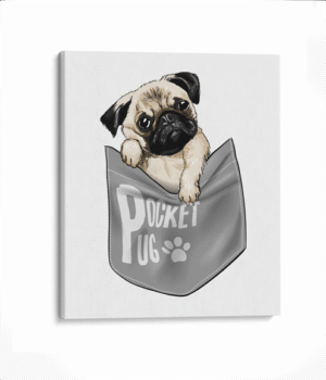 Pug de bolsillo caricatura