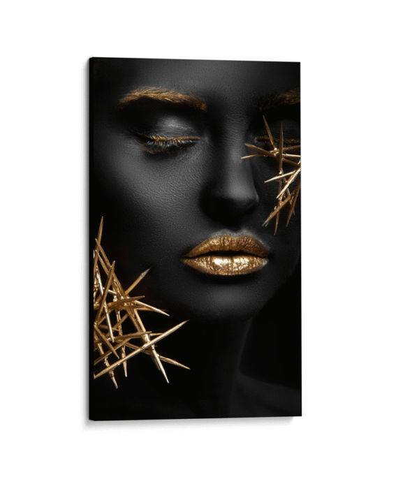 Rostro mujer negro dorado