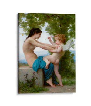 A Young Girl Defending Herself against Eros (1825-1905)